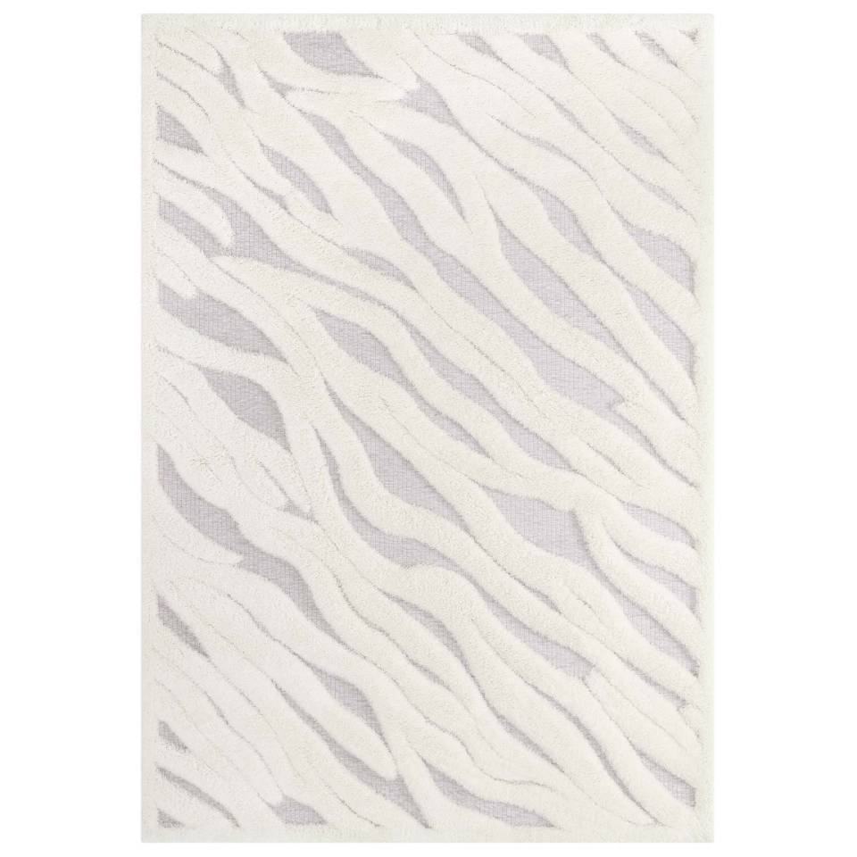 Modway Whimsical Current Abstract Wavy Striped 5x8 Shag Area Rug | Rugs | Modishstore-2