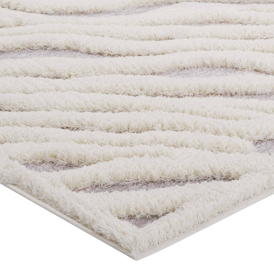 Modway Whimsical Current Abstract Wavy Striped 5x8 Shag Area Rug - R-1155-58 | Rugs | Modishstore - 4
