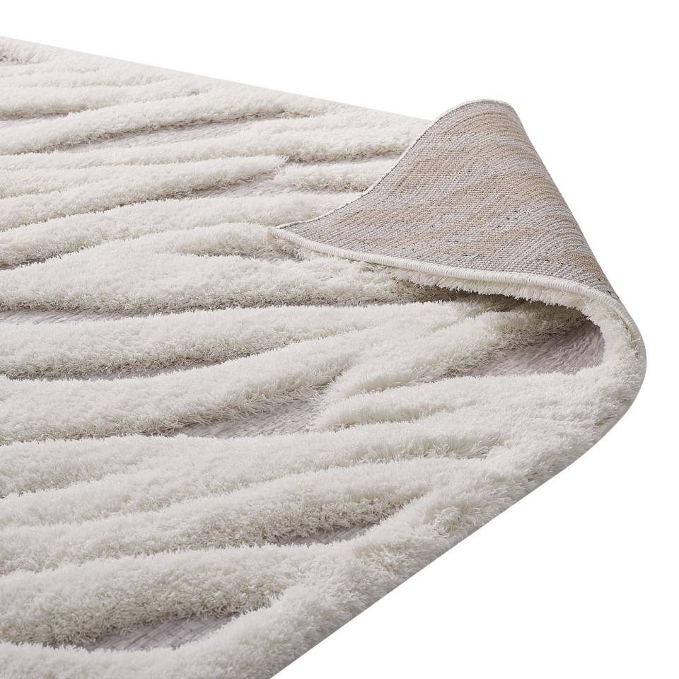 Modway Whimsical Current Abstract Wavy Striped 5x8 Shag Area Rug - R-1155-58 | Rugs | Modishstore - 5
