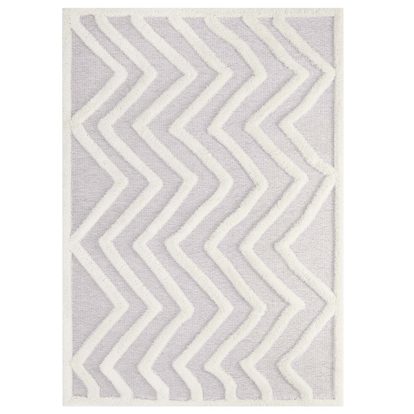 Modway Whimsical Pathway Abstract Chevron 5x8 Shag Area Rug - R-1156-58 | Rugs | Modishstore - 1