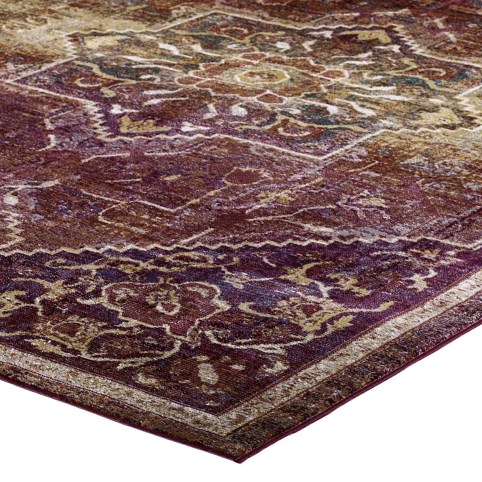 Modway Success Kaede Transitional Distressed Vintage Floral Persian Medallion 5x8 Area Rug - R-1157-58 | Rugs | Modishstore - 3