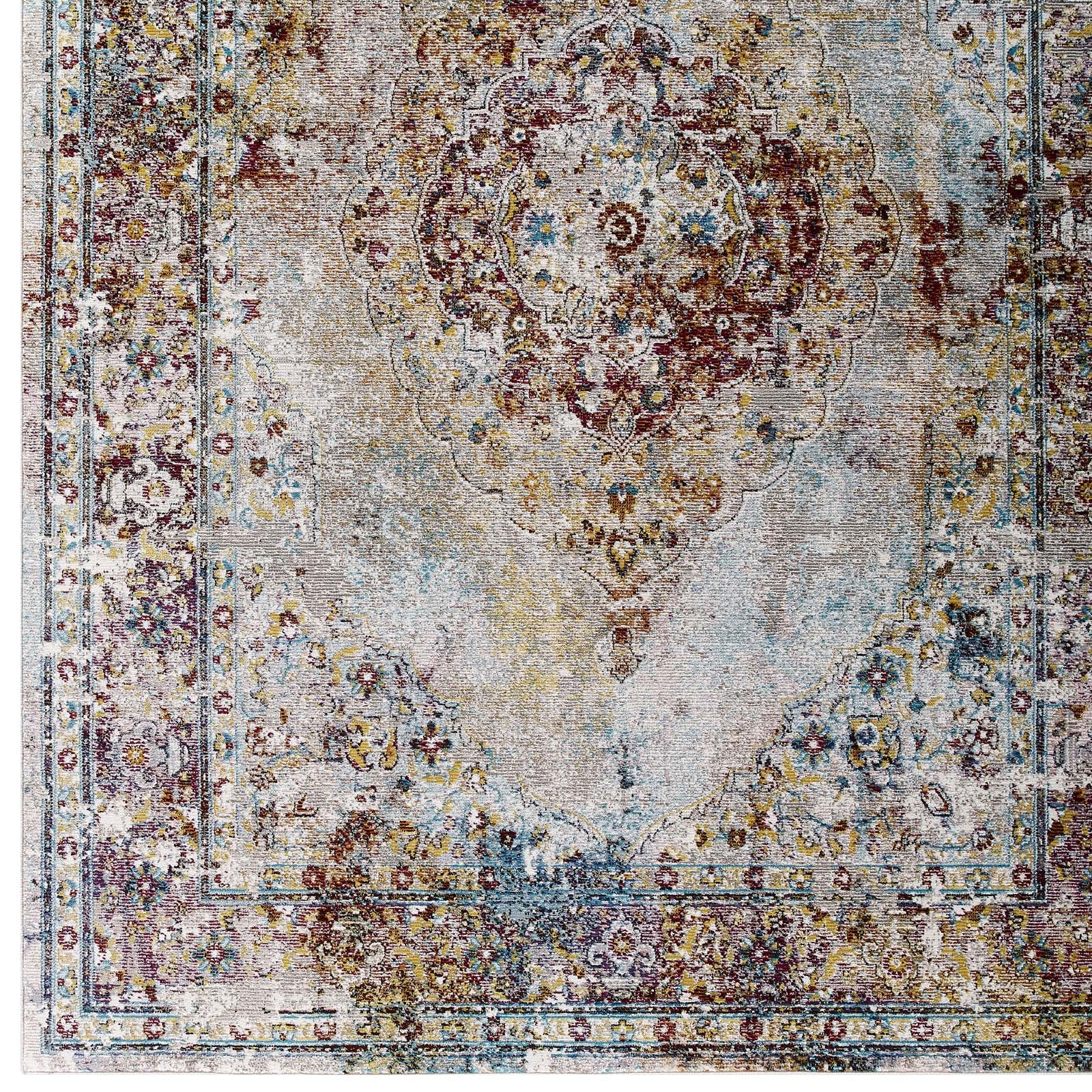 Modway Success Merritt Transitional Distressed Floral Persian Medallion  5x8 Area Rug - R-1158-58 | Rugs | Modishstore - 2