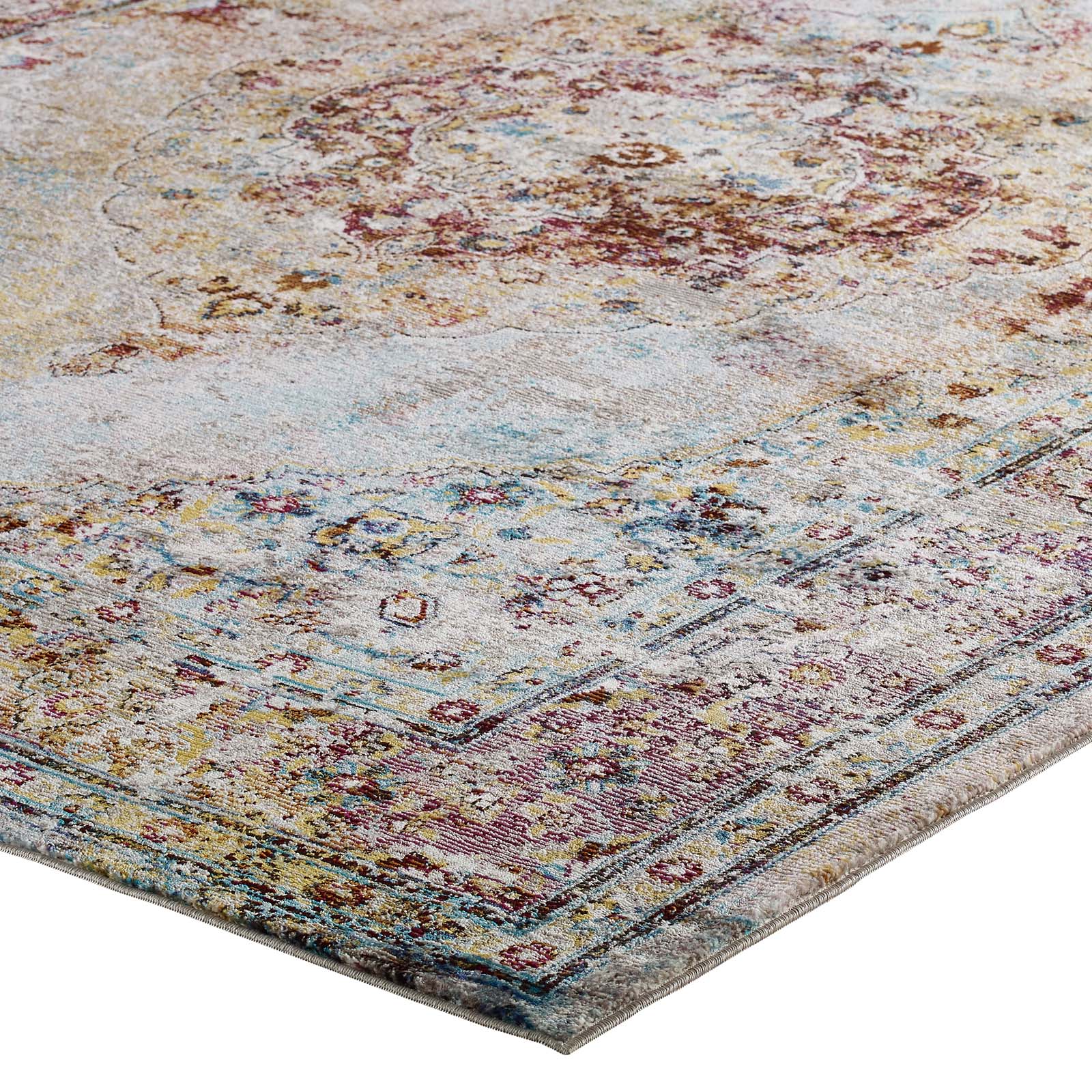 Modway Success Merritt Transitional Distressed Floral Persian Medallion  5x8 Area Rug - R-1158-58 | Rugs | Modishstore - 3
