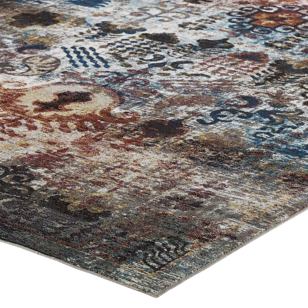 Modway Success Tahira Transitional Distressed Vintage Floral Moroccan Trellis 5x8 Area Rug - R-1159-58 | Rugs | Modishstore - 3