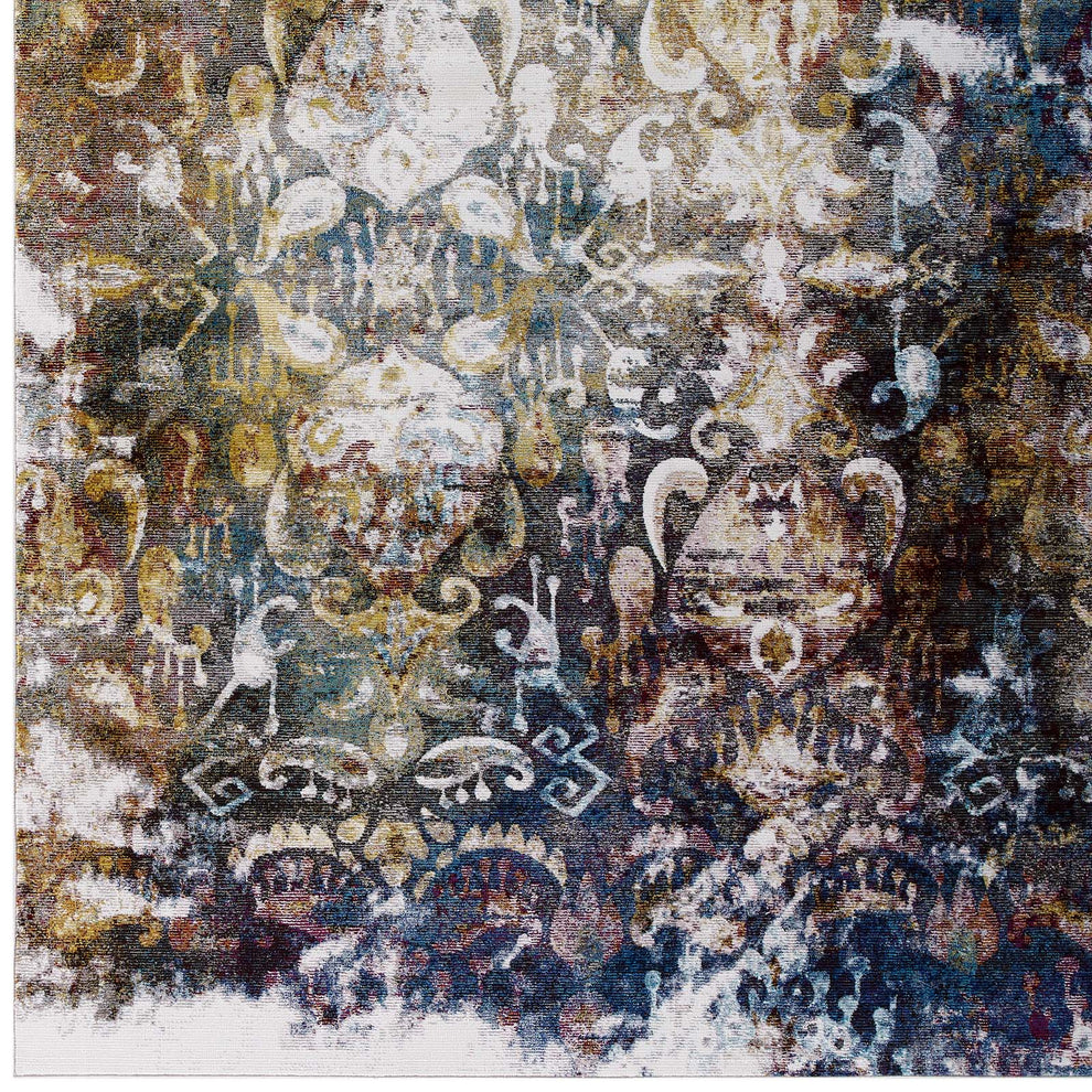 Modway Success Jayla Transitional Distressed Vintage Floral Moroccan Trellis 4x6 Area Rug - R-1160-46 | Rugs | Modishstore - 2