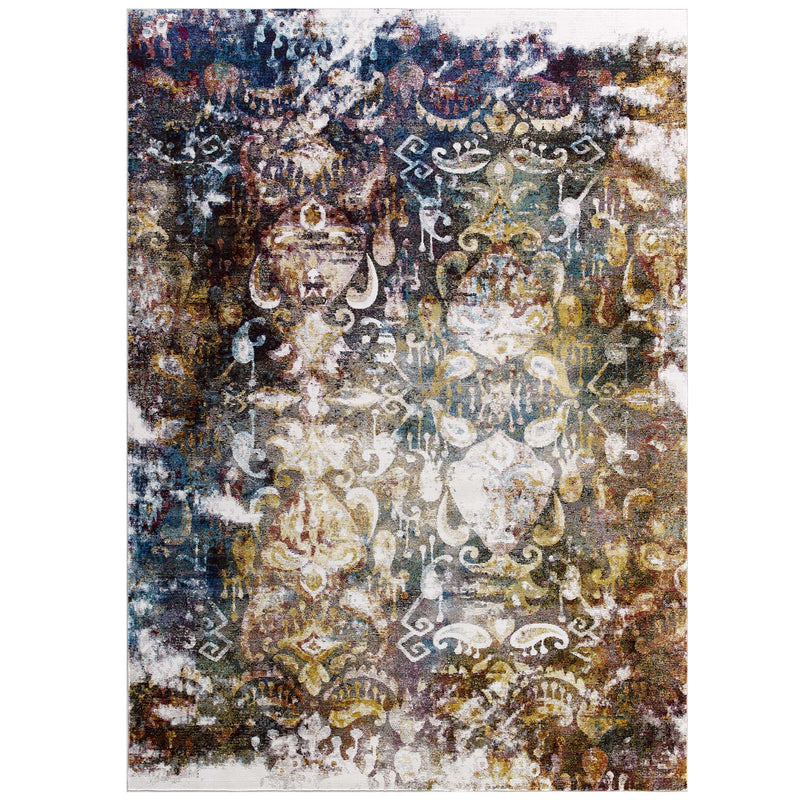 Modway Success Jayla Transitional Distressed Vintage Floral Moroccan Trellis 5x8 Area Rug - R-1160-58 | Rugs | Modishstore - 1