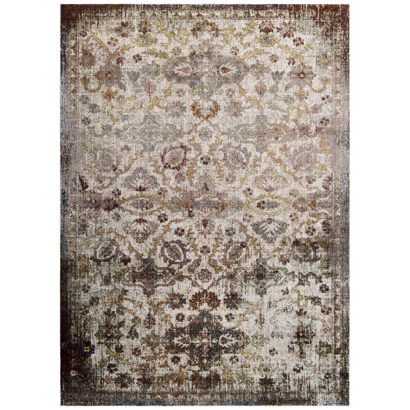Modway Success Kaede Distressed Vintage Floral Moroccan Trellis 4x6 Area Rug - R-1161-46 | Rugs | Modishstore - 1