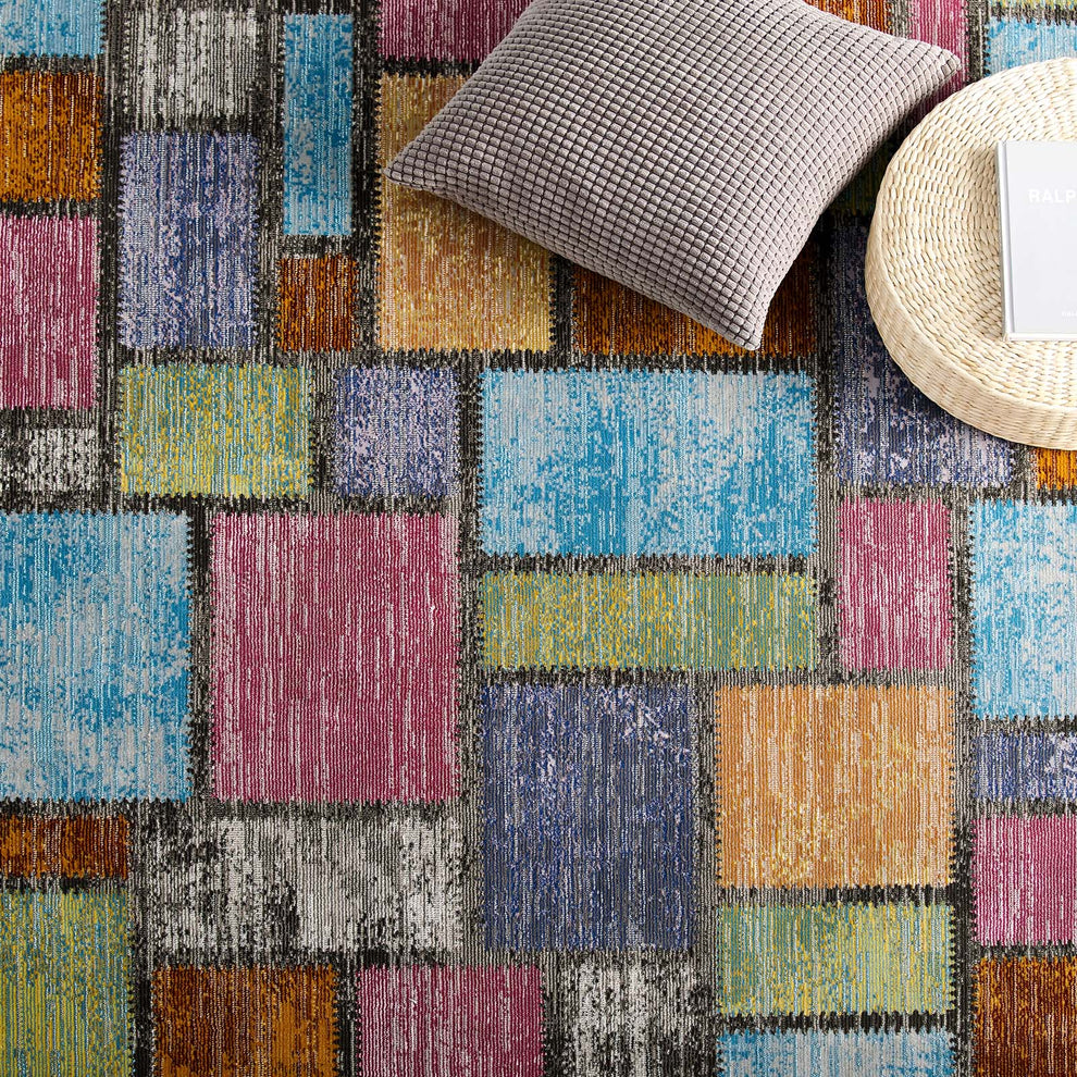 Modway Success Nyssa Abstract Geometric Mosaic 8x10 Area Rug Multicolored - R-1162-810 | Rugs | Modishstore - 8