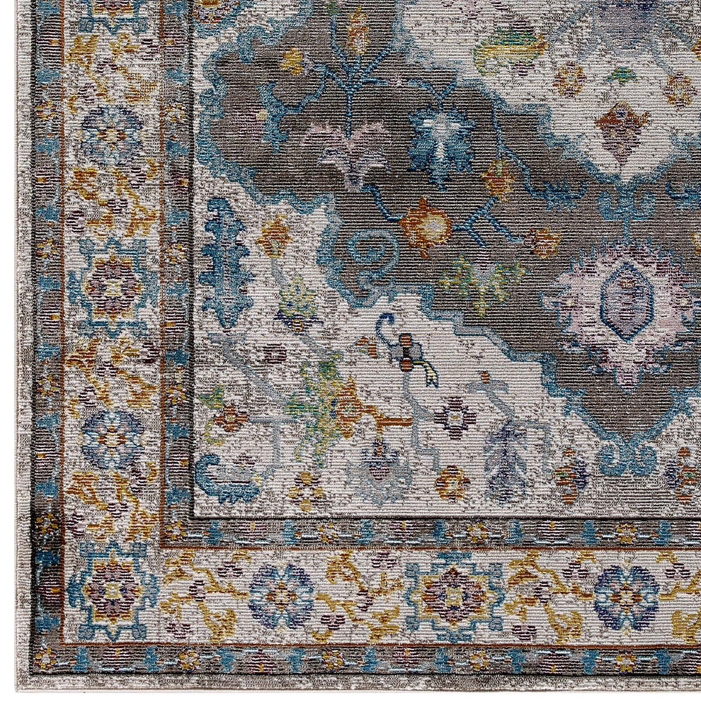 Modway Success Anisah Distressed Floral Persian Medallion 5x8 Area Rug - R-1163-58 | Rugs | Modishstore - 2