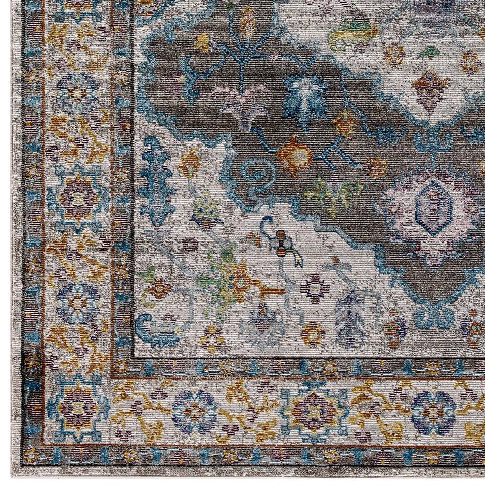 Modway Success Anisah Distressed Floral Persian Medallion 8x10 Area Rug | Rugs | Modishstore-3