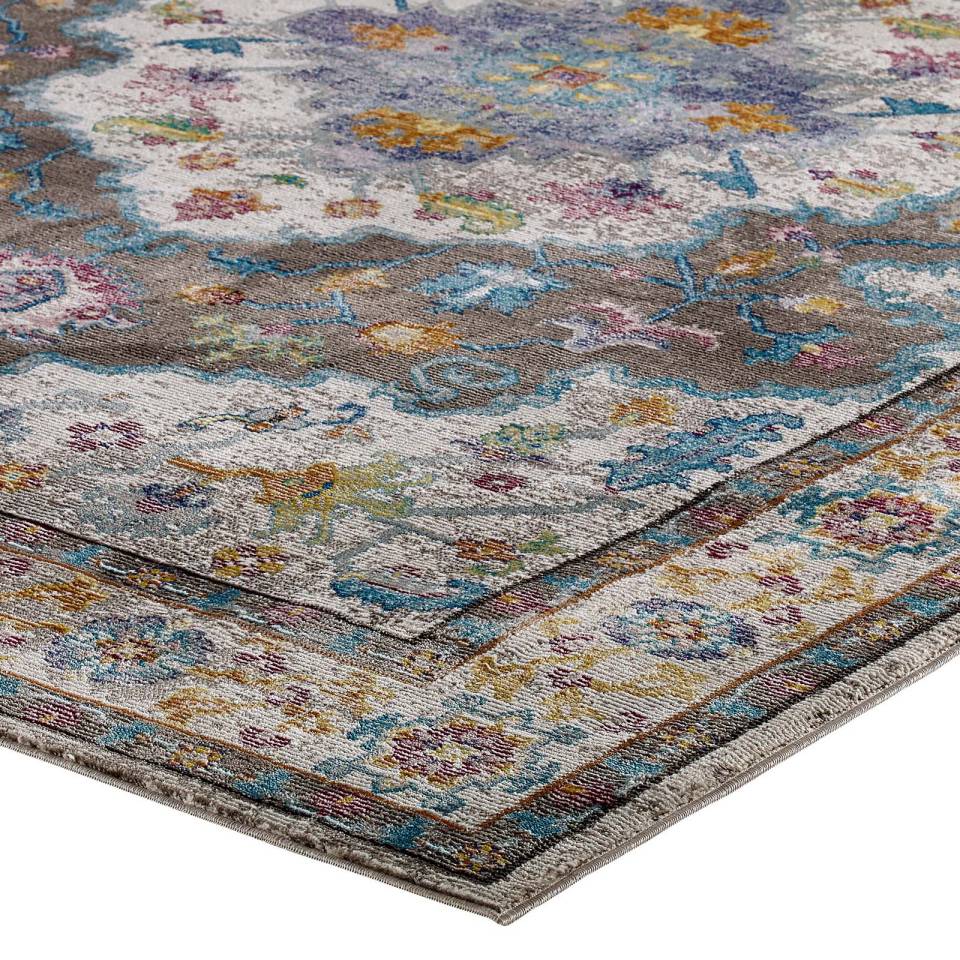 Modway Success Anisah Distressed Floral Persian Medallion 8x10 Area Rug | Rugs | Modishstore-4