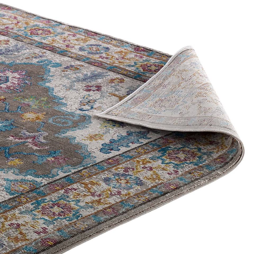 Modway Success Anisah Distressed Floral Persian Medallion 8x10 Area Rug - R-1163-810 | Rugs | Modishstore - 5