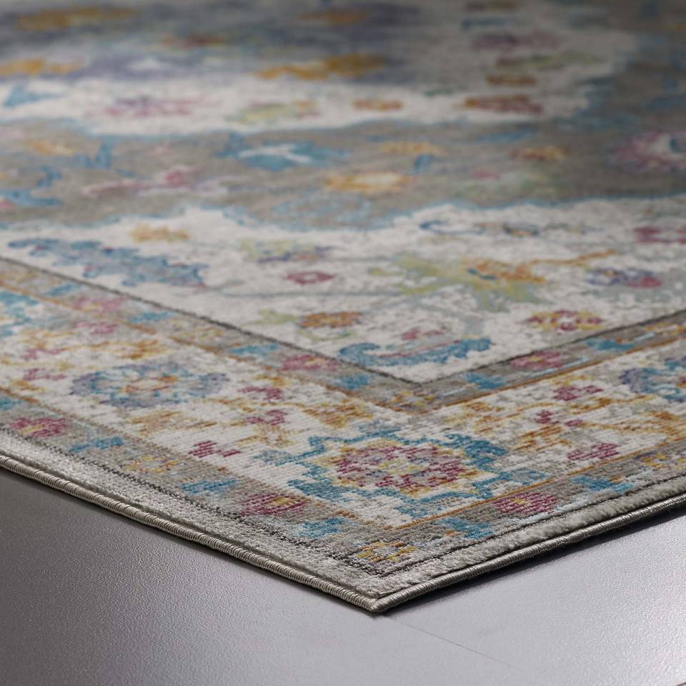 Modway Success Anisah Distressed Floral Persian Medallion 8x10 Area Rug - R-1163-810 | Rugs | Modishstore - 6