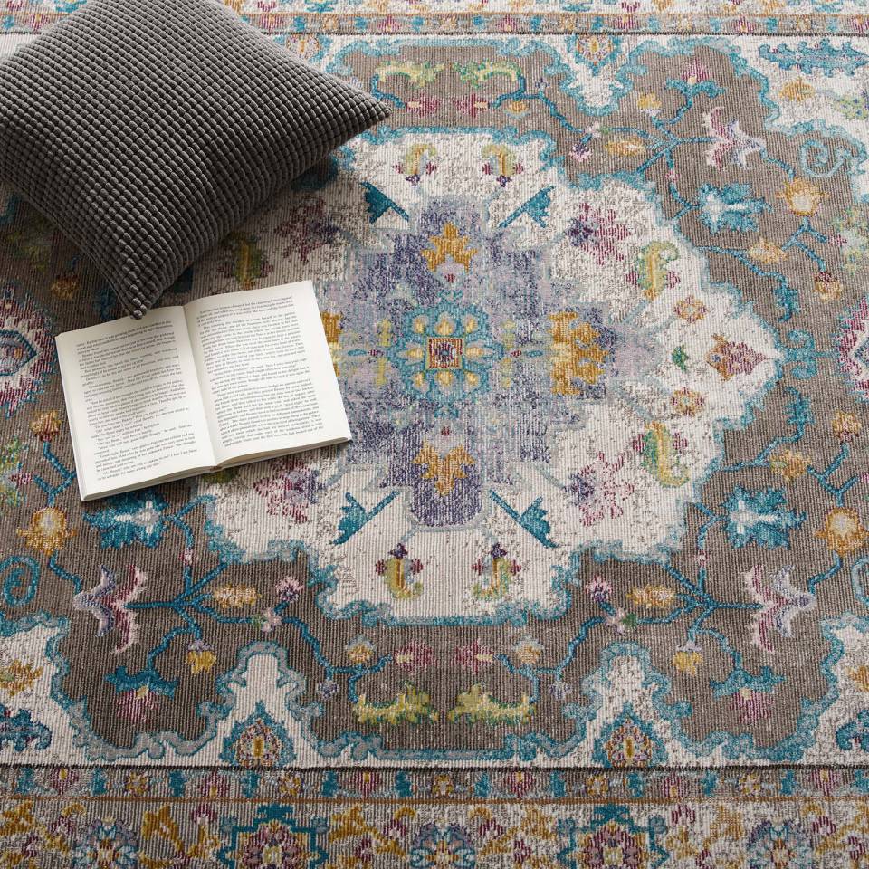 Modway Success Anisah Distressed Floral Persian Medallion 8x10 Area Rug - R-1163-810 | Rugs | Modishstore - 8
