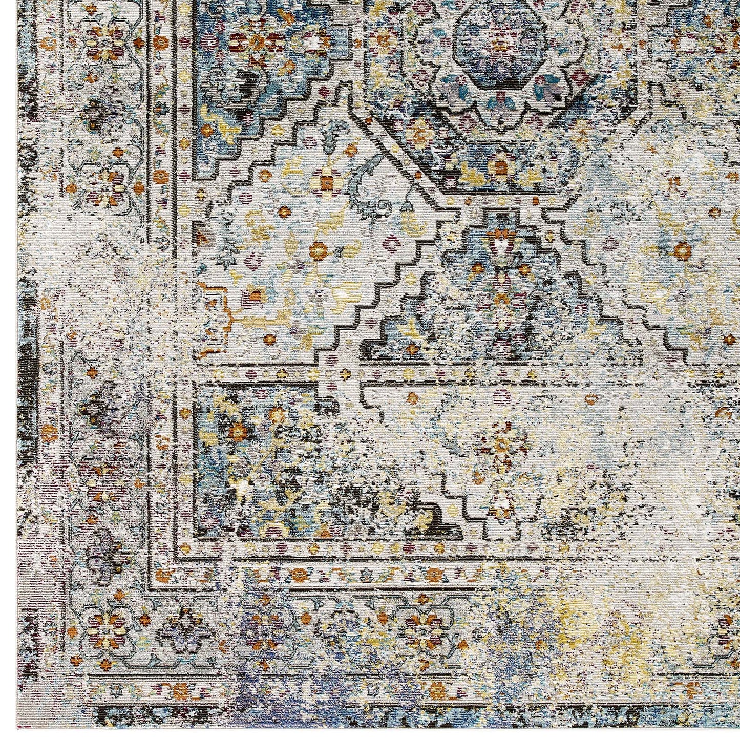 Modway Success Jacinda Distressed Vintage Floral Persian Medallion 5x8 Area Rug - R-1164-58 | Rugs | Modishstore - 2
