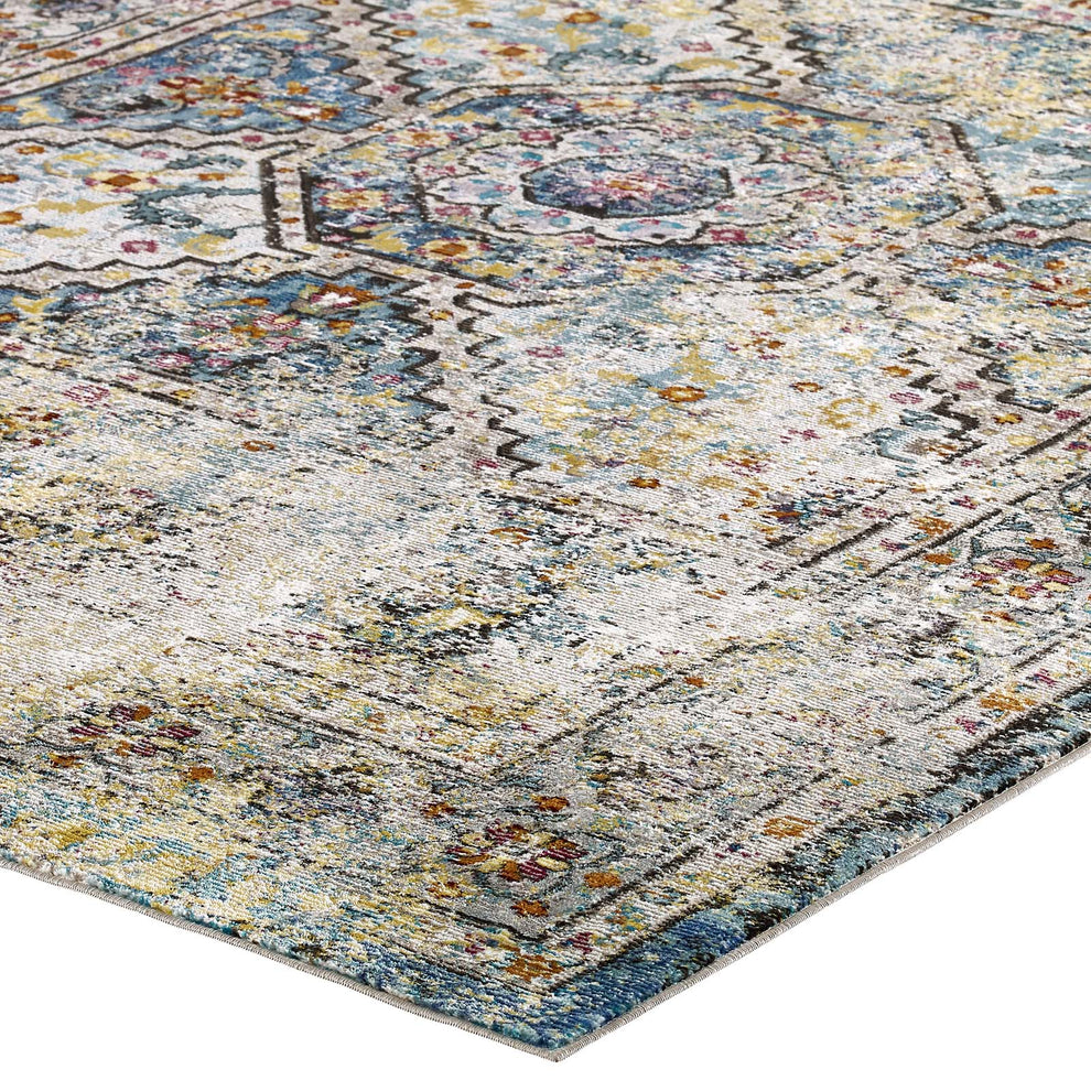 Modway Success Jacinda Distressed Vintage Floral Persian Medallion 5x8 Area Rug - R-1164-58 | Rugs | Modishstore - 3