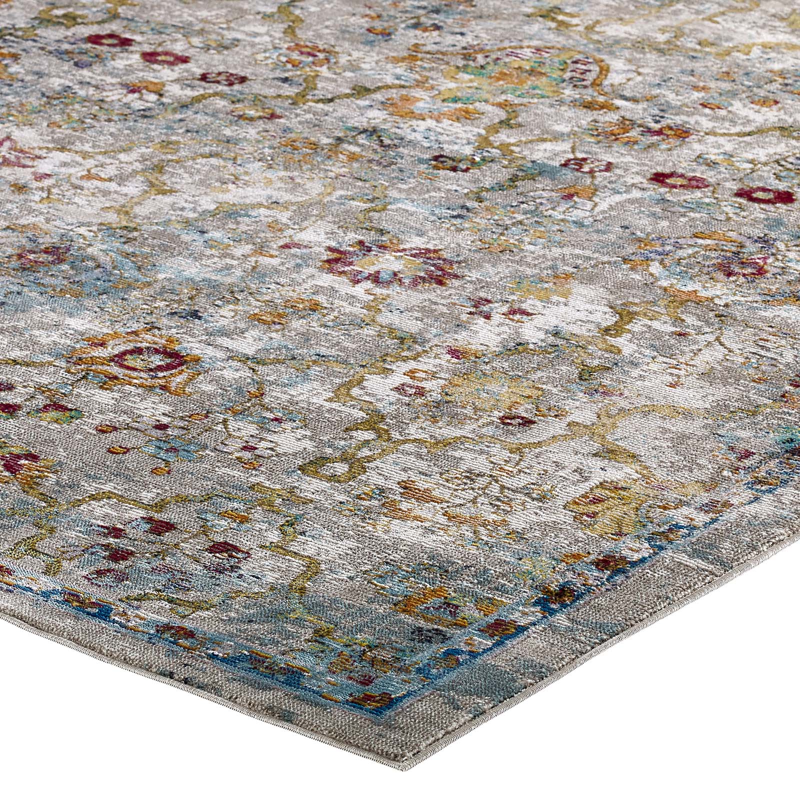 Modway Success Manuka Distressed Vintage Floral Lattice 4x6 Area Rug - R-1165-46 | Rugs | Modishstore - 3