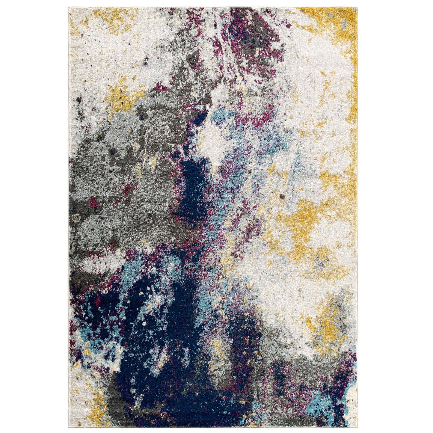 Modway Entourage Adeline Contemporary Modern Abstract 8x10 Area Rug Blue, Gray, Yellow, Ivory, Pink | Rugs | Modishstore-2