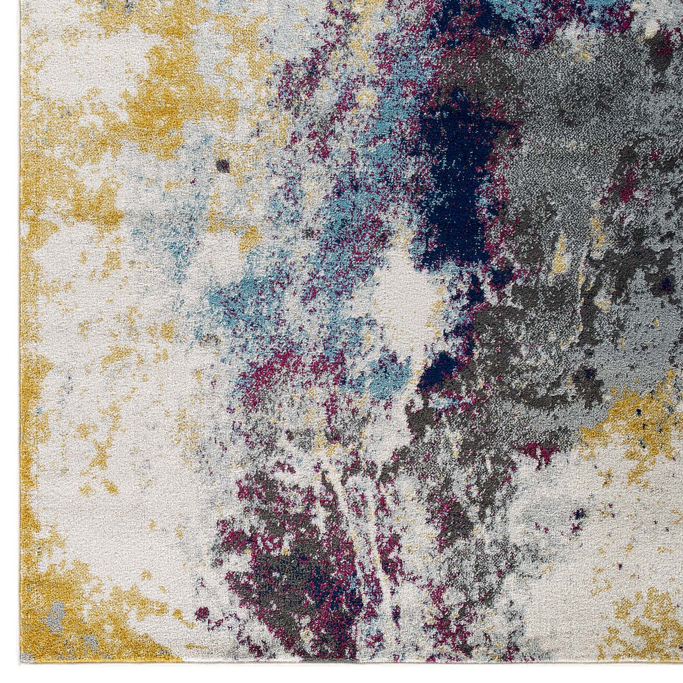 Modway Entourage Adeline Contemporary Modern Abstract 8x10 Area Rug Blue, Gray, Yellow, Ivory, Pink - R-1167-810 | Rugs | Modishstore - 3