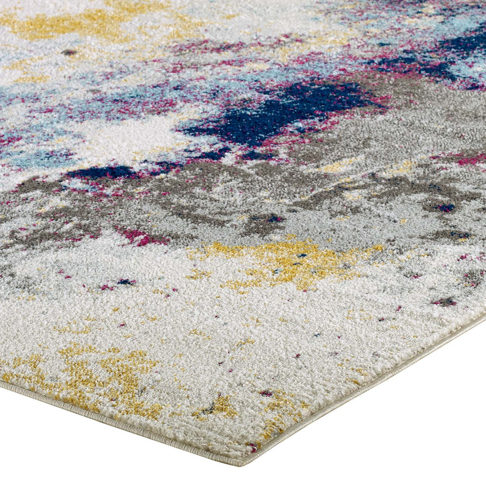 Modway Entourage Adeline Contemporary Modern Abstract 8x10 Area Rug Blue, Gray, Yellow, Ivory, Pink - R-1167-810 | Rugs | Modishstore - 4