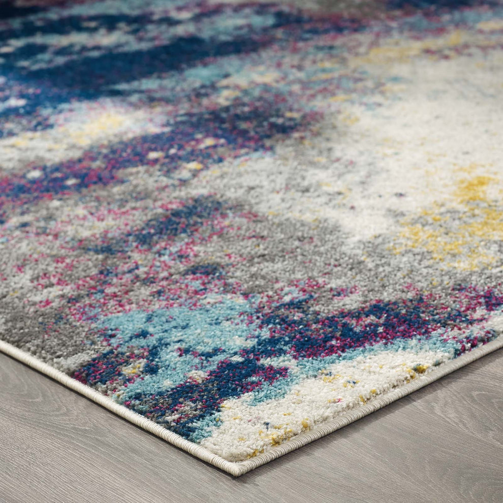 Modway Entourage Adeline Contemporary Modern Abstract 8x10 Area Rug Blue, Gray, Yellow, Ivory, Pink - R-1167-810 | Rugs | Modishstore - 6