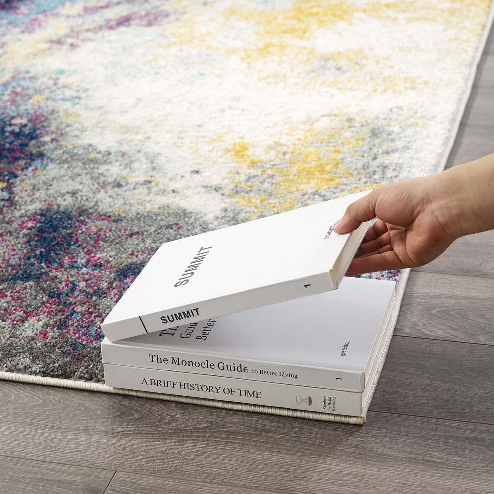 Modway Entourage Adeline Contemporary Modern Abstract 8x10 Area Rug Blue, Gray, Yellow, Ivory, Pink - R-1167-810 | Rugs | Modishstore - 7