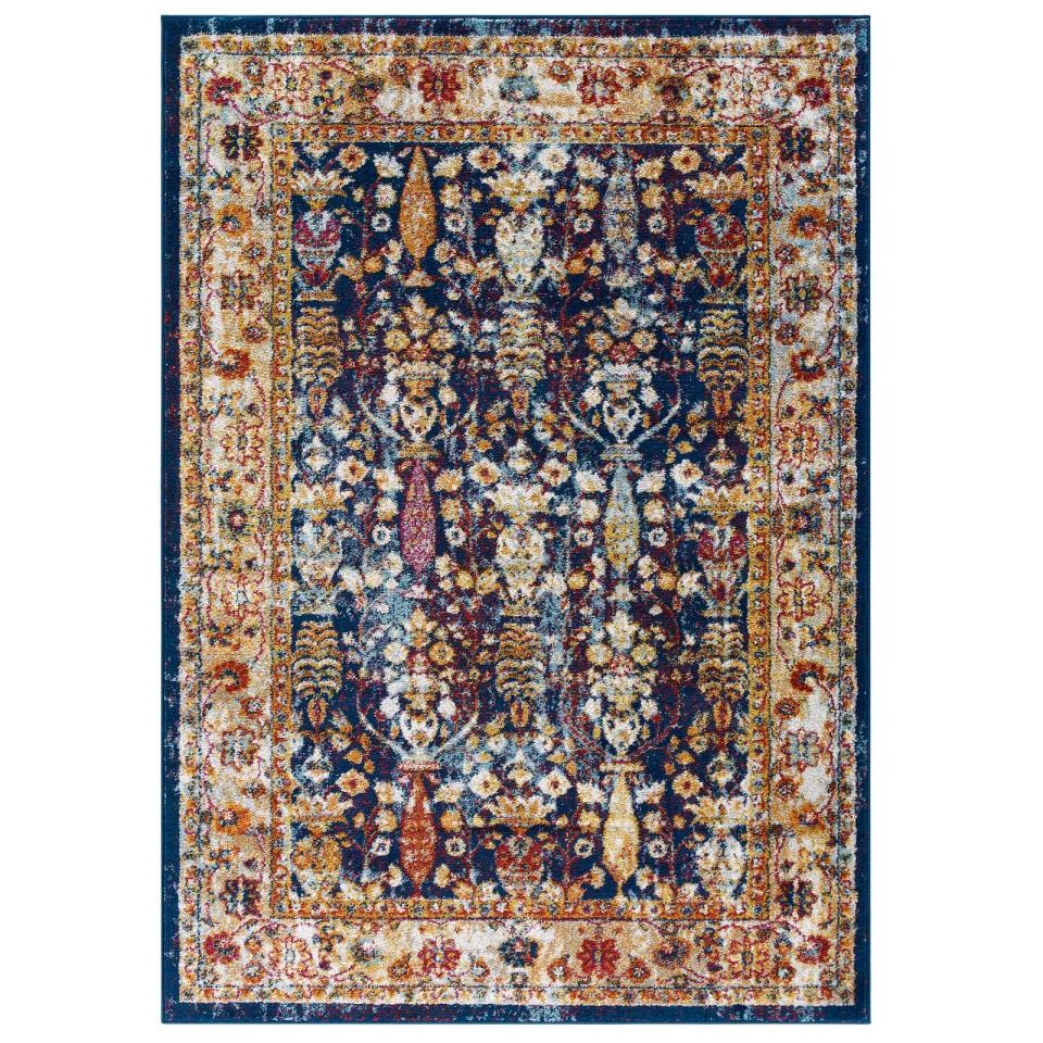 Modway Entourage Jessa Distressed Vintage Floral Lattice 8x10 Area Rug - R-1170-810 | Rugs | Modishstore - 2