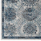 Modway Entourage Kensie Distressed Vintage Floral Moroccan Trellis 8x10 Area Rug Ivory and Blue | Rugs | Modishstore-3
