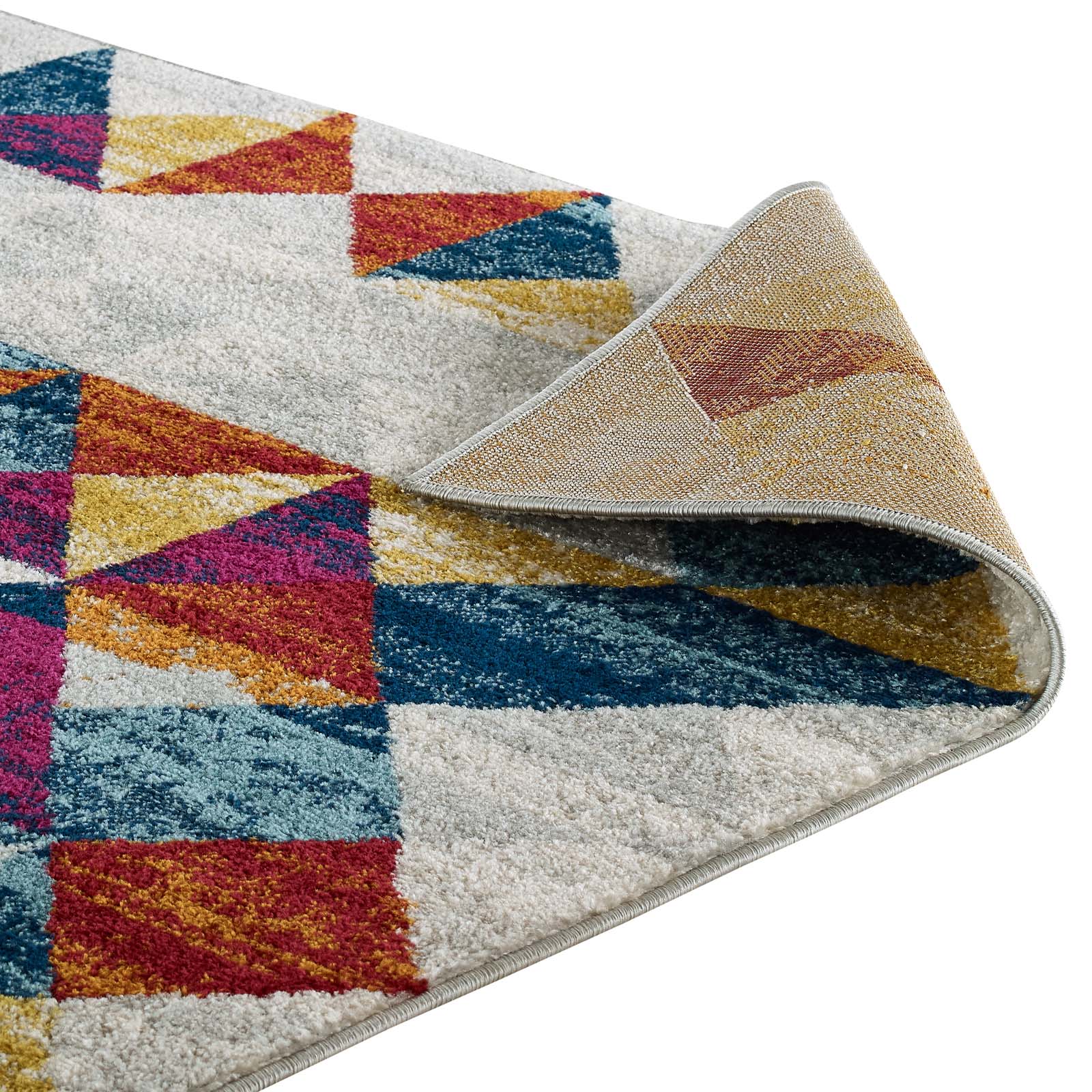 Modway Entourage Elettra Distressed Geometric Triangle Mosaic 8x10 Area Rug Multicolored | Rugs | Modishstore-5