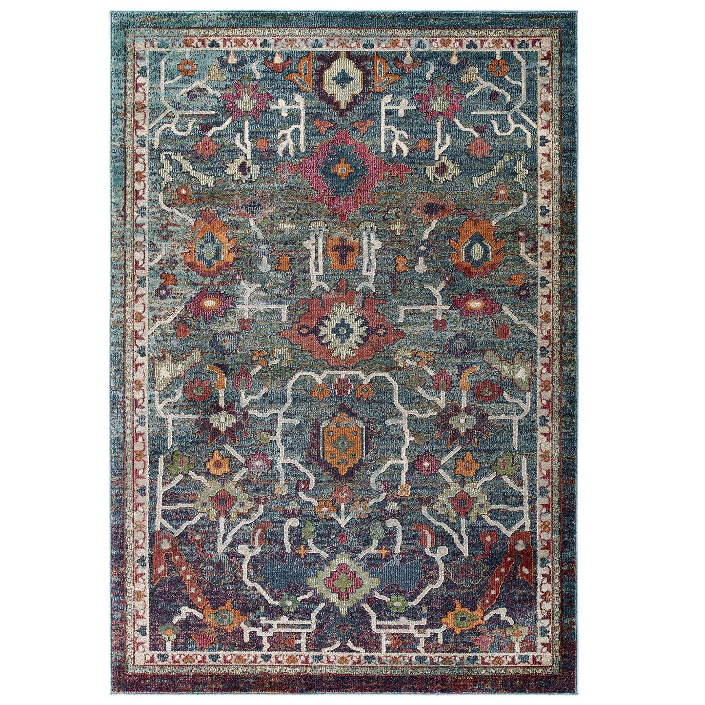 Modway Tribute Every Distressed Vintage Floral 5x8 Area Rug - R-1186-58 | Rugs | Modishstore - 1