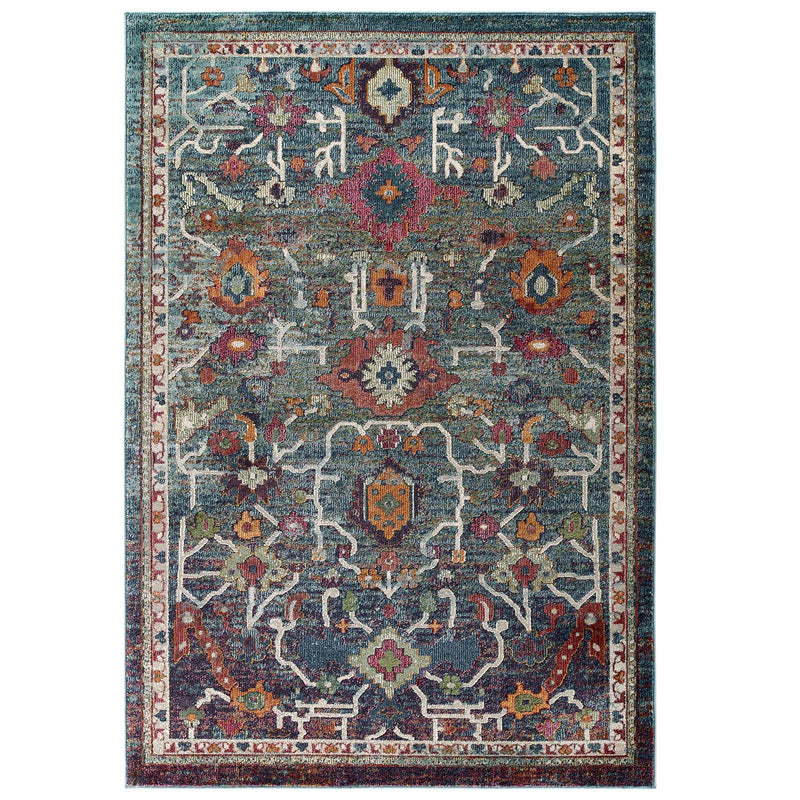 Modway Tribute Every Distressed Vintage Floral 5x8 Area Rug - R-1186-58 | Rugs | Modishstore - 1
