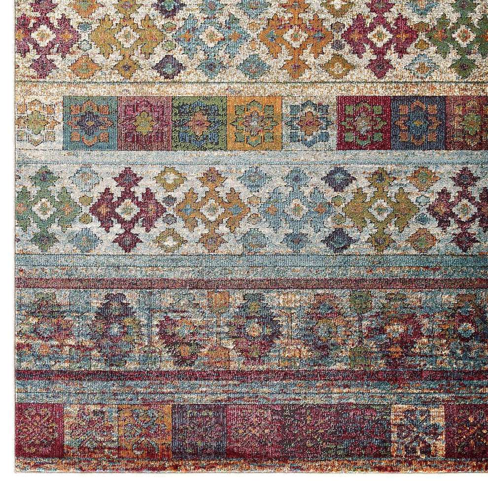 Modway Tribute Nala Distressed Vintage Floral Lattice 5x8 Area Rug - R-1187-58 | Rugs | Modishstore - 2