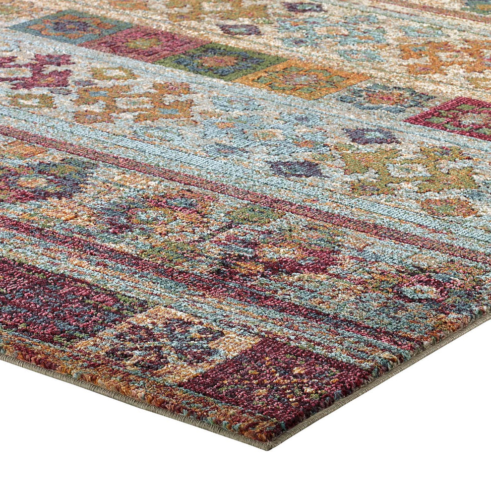 Modway Tribute Nala Distressed Vintage Floral Lattice 5x8 Area Rug - R-1187-58 | Rugs | Modishstore - 3