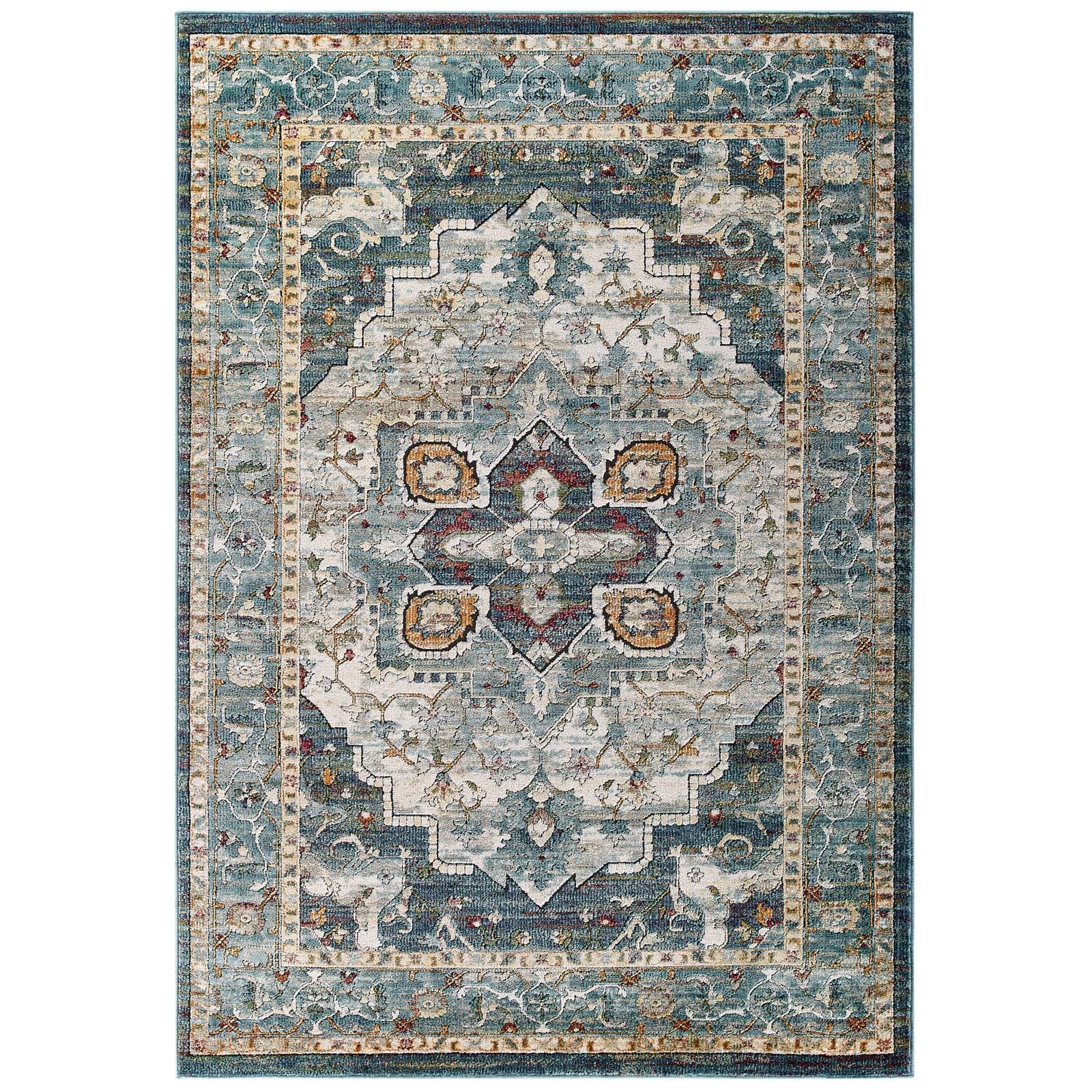 Modway Tribute Diantha Distressed Vintage Floral Persian Medallion 8x10 Area Rug | Rugs | Modishstore-2