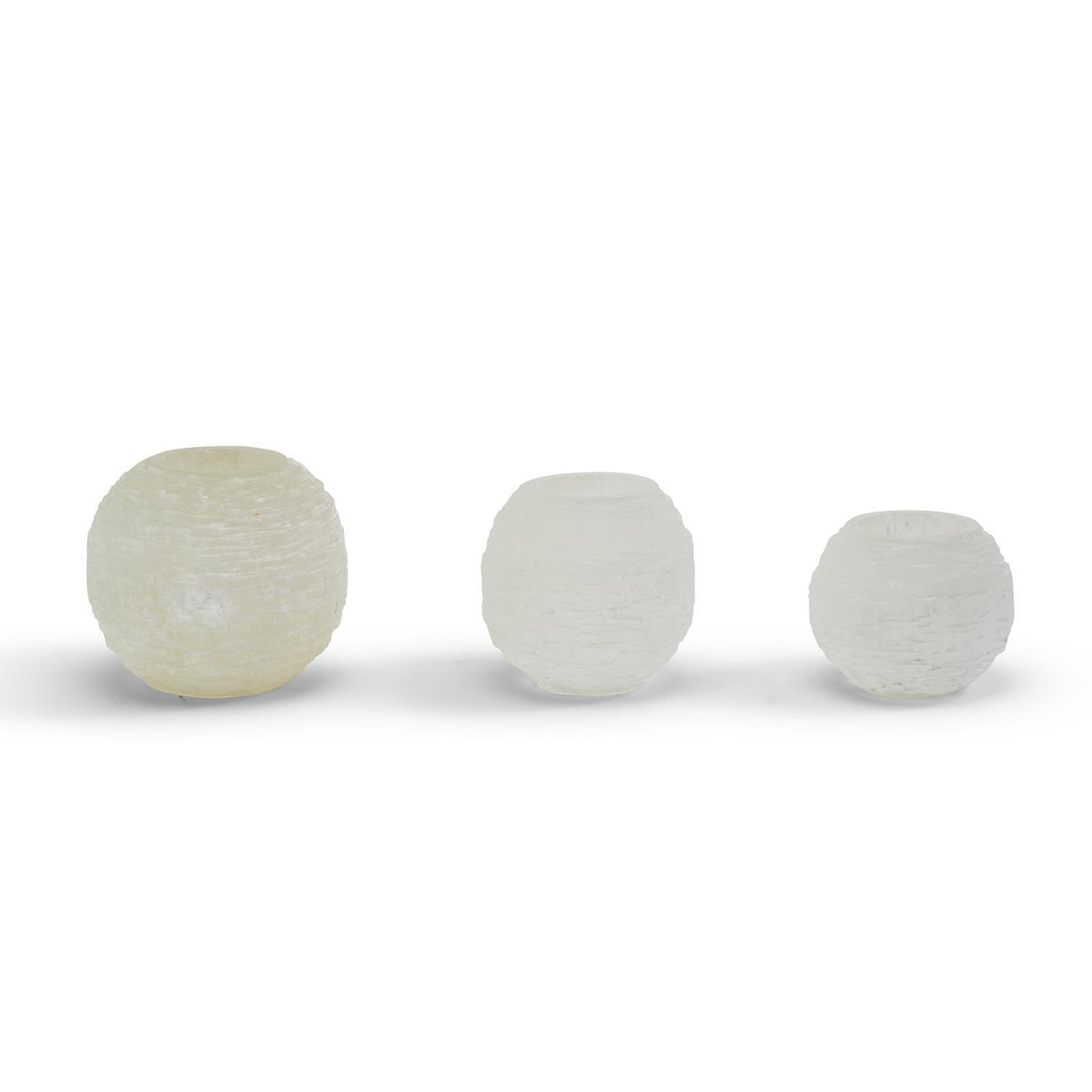 Glaciers Selenite Crystal Sphere Candleholder Set Of 12 By Tozai Home | Candle Holders | Modishstore - 4