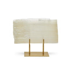 Selenite Slab On Gold Stand By Tozai Home