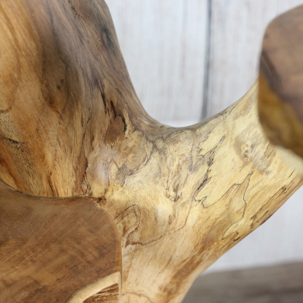 Live edge teak wood shelving unit made from aged organic wood as recycled repurposeddisplay unit-6