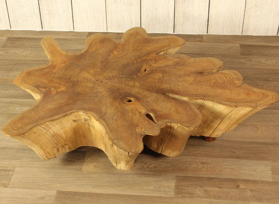 Antique Teak Thick Slab Coffee Table by Artisan Living-3