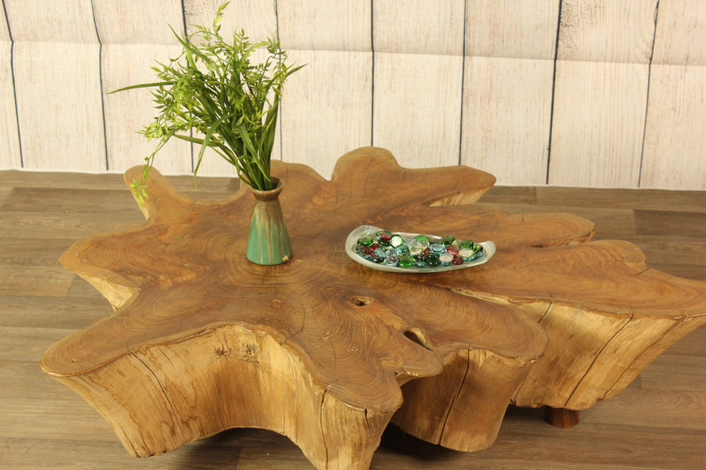 Antique Teak Thick Slab Coffee Table by Artisan Living-4