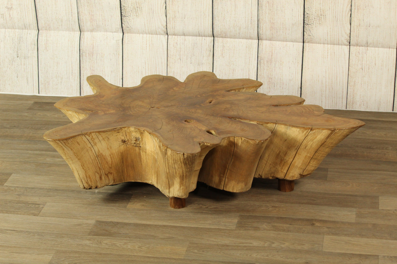 Antique Teak Thick Slab Coffee Table by Artisan Living-5