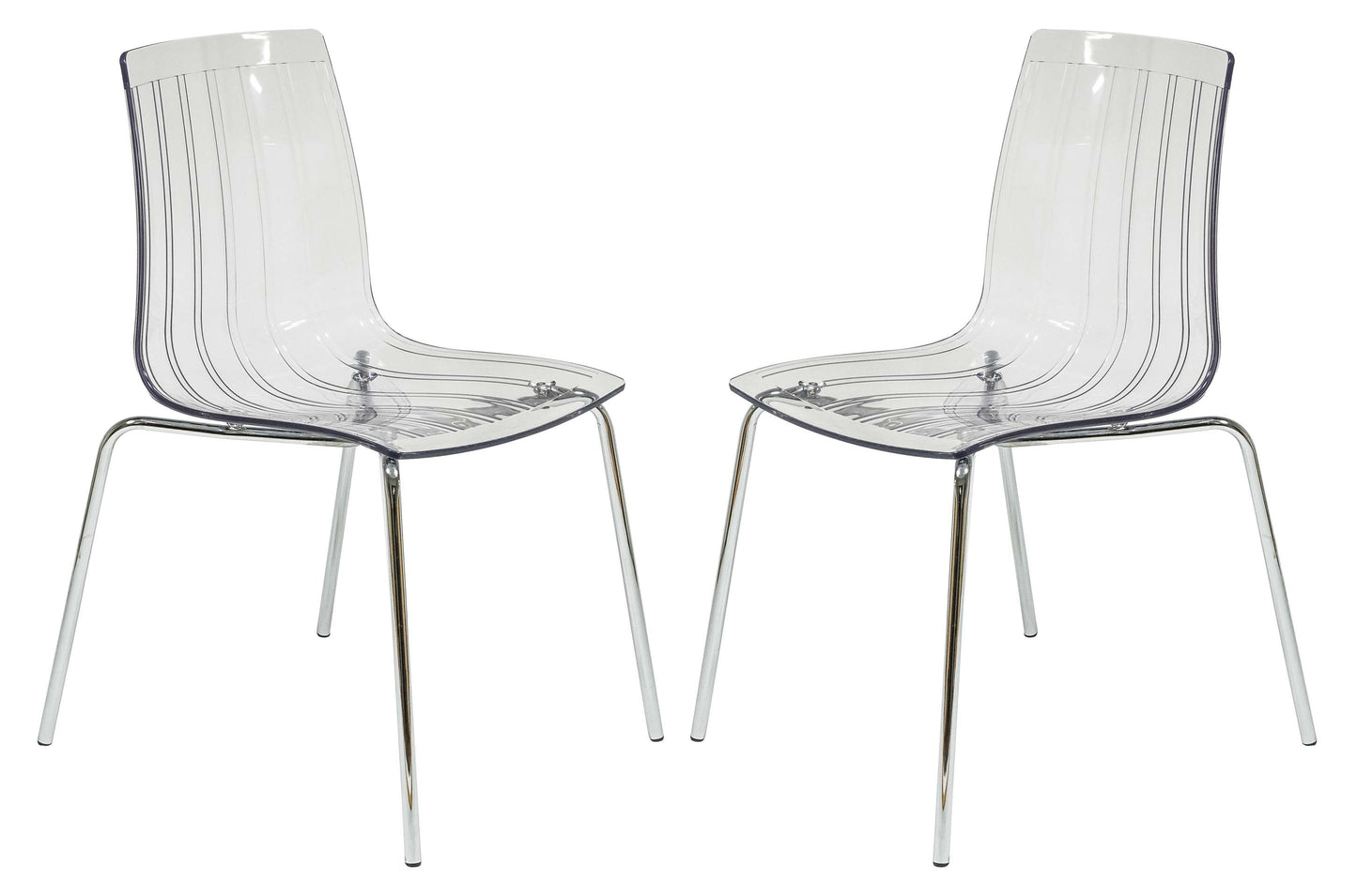 LeisureMod Ralph Dining Chair in Clear, Set of 2 | Dining Chairs | Modishstore - 8