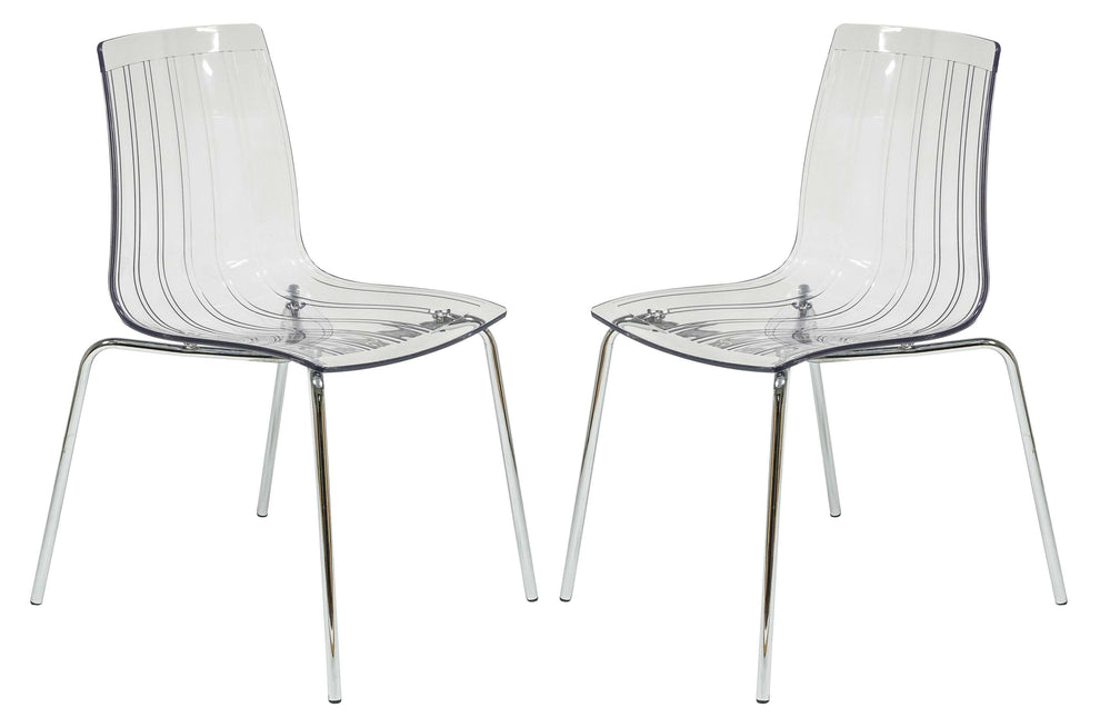 LeisureMod Ralph Dining Chair in Clear, Set of 2 | Dining Chairs | Modishstore - 8