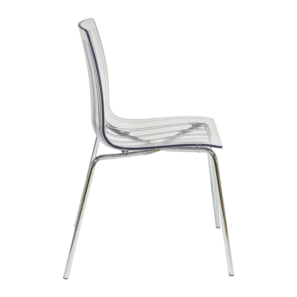 LeisureMod Ralph Dining Chair in Clear, Set of 2 | Dining Chairs | Modishstore - 7