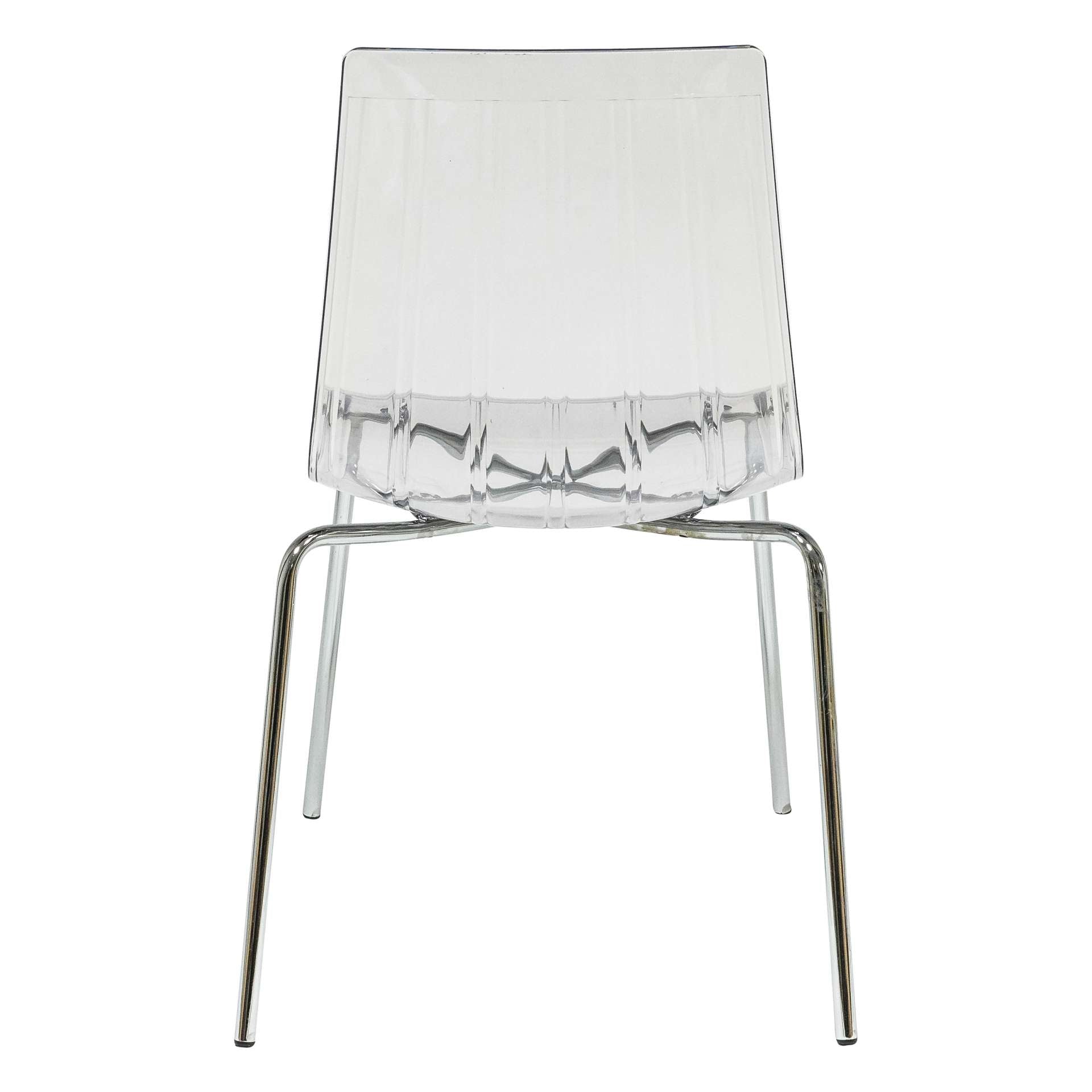 LeisureMod Ralph Dining Chair in Clear, Set of 4 | Dining Chairs | Modishstore - 5