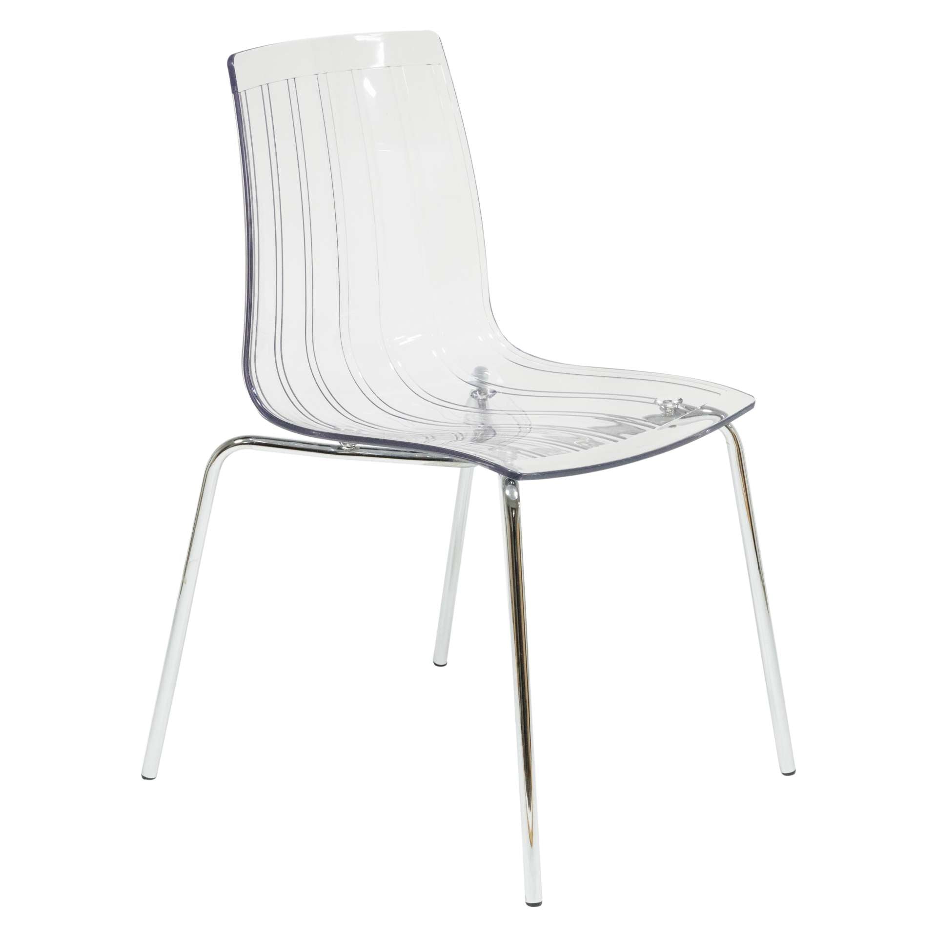 LeisureMod Ralph Dining Chair in Clear | Dining Chairs | Modishstore