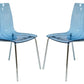 LeisureMod Ralph Dining Chair in Transparent Blue, Set of 2 | Dining Chairs | Modishstore - 7