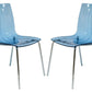 LeisureMod Ralph Dining Chair in Transparent Blue, Set of 4 | Dining Chairs | Modishstore