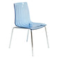 LeisureMod Ralph Dining Chair in Transparent Blue | Dining Chairs | Modishstore - 6