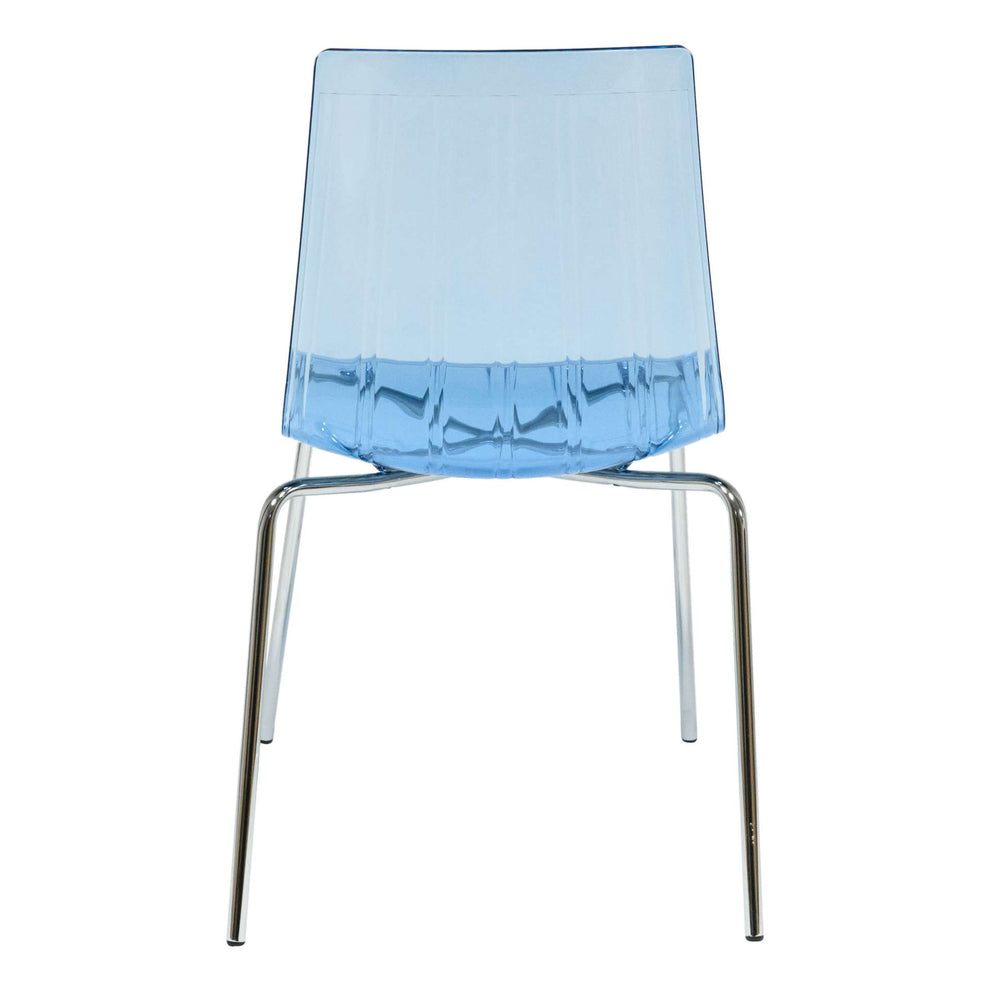 LeisureMod Ralph Dining Chair in Transparent Blue | Dining Chairs | Modishstore - 4