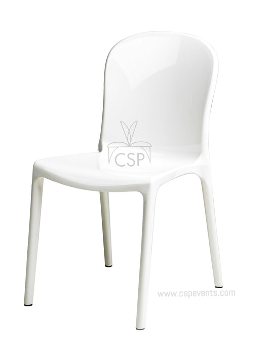 Set Of 4 Commerical Seating Products Rpc Wh White Genoa Chairs By Csp | Side Chairs | Modishstore